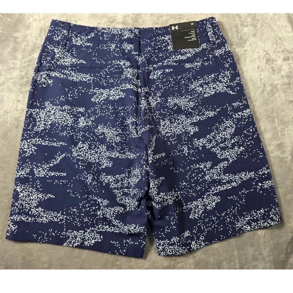 Under Armour Golf Shorts Mens 30 Blue White Galaxy Print 10